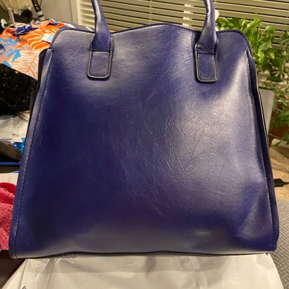 London Fog Royal Blue Structured Tote Bag - Picture 10 of 10